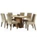 Conjunto Sala de Jantar Madesa Rafaela Mesa Tampo de Vidro com 6 Cadeiras - Rustic/Crema/Imperial