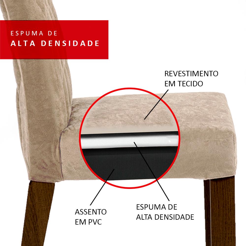 Conjunto Sala de Jantar Madesa Rafaela Mesa Tampo de Vidro com 6 Cadeiras - Rustic/Preto/Imperial