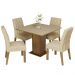 Conjunto Sala de Jantar Madesa Rejane Mesa Tampo de Madeira 4 Cadeiras - Rustic/Crema/Imperial