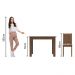 Conjunto Sala de Jantar Madesa Rute Mesa Tampo de Madeira com 4 Cadeiras - Rustic/Bege Marrom