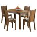 Conjunto Sala de Jantar Madesa Rute Mesa Tampo de Madeira com 4 Cadeiras - Rustic/Hibiscos