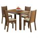 Conjunto Sala de Jantar Madesa Rute Mesa Tampo de Madeira com 4 Cadeiras - Rustic/Lírio Bege
