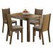 Conjunto Sala de Jantar Madesa Rute Mesa Tampo de Madeira com 4 Cadeiras - Rustic/Pérola