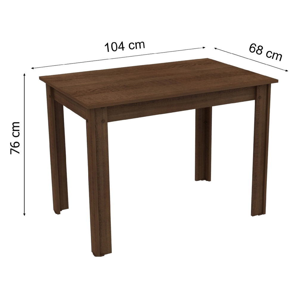 Conjunto Sala de Jantar Madesa Rute Mesa Tampo de Madeira com 4 Cadeiras - Rustic/Pérola