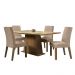 Conjunto Sala de Jantar Madesa Sabrina Mesa Tampo de Vidro com 4 Cadeiras - Rustic/Crema/Imperial