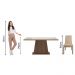 Conjunto Sala de Jantar Madesa Sabrina Mesa Tampo de Vidro com 4 Cadeiras - Rustic/Crema/Imperial