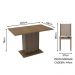 Conjunto Sala de Jantar Madesa Talita Mesa Tampo de Madeira com 4 Cadeiras - Rustic/Crema/Hibiscos