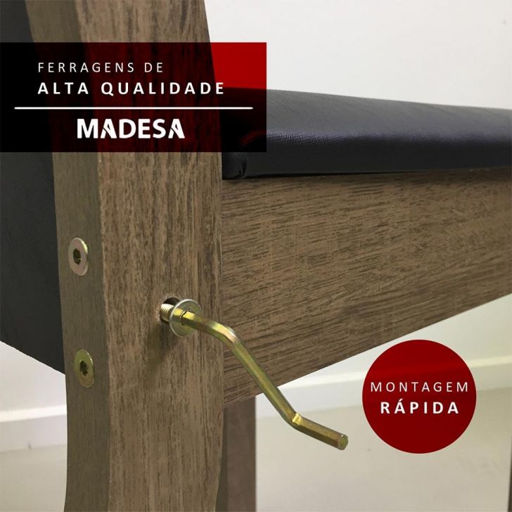 Conjunto Sala de Jantar Madesa Talita Mesa Tampo de Madeira com 4