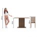 Conjunto Sala de Jantar Madesa Talita Mesa Tampo de Madeira com 4 Cadeiras - Rustic/Crema/Hibiscos