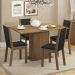 Conjunto Sala de Jantar Madesa Talita Mesa Tampo de Madeira com 4 Cadeiras - Rustic/Preto/Sintético Preto