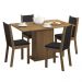 Conjunto Sala de Jantar Madesa Talita Mesa Tampo de Madeira com 4 Cadeiras - Rustic/Preto/Sintético Preto