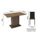 Conjunto Sala de Jantar Madesa Talita Mesa Tampo de Madeira com 4 Cadeiras - Rustic/Preto/Sintético Preto