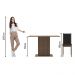 Conjunto Sala de Jantar Madesa Talita Mesa Tampo de Madeira com 4 Cadeiras - Rustic/Preto/Sintético Preto