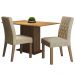 Conjunto Sala de Jantar Mesa Tampo de Madeira 2 Cadeiras Rustic/Imperial Tainá Madesa