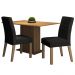 Conjunto Sala de Jantar Mesa Tampo de Madeira 2 Cadeiras Rustic/Oxford Tainá Madesa