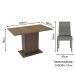 Conjunto Sala de Jantar Mesa Tampo de Madeira 2 Cadeiras Rustic/Silver Manu Madesa