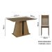 Conjunto Sala de Jantar Mesa Tampo de Madeira 4 Cadeiras Rustic/Bege Angel Madesa