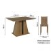 Conjunto Sala de Jantar Mesa Tampo de Madeira 4 Cadeiras Rustic/Bege Marrom Marilyn Madesa