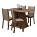 Conjunto Sala de Jantar Mesa Tampo de Madeira 4 Cadeiras Rustic/Bege Sophie Madesa