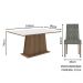 Conjunto Sala de Jantar Mesa Tampo de Madeira 4 Cadeiras Rustic/Branco/Silver Ashley Madesa