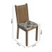Conjunto Sala de Jantar Mesa Tampo de Madeira 4 Cadeiras Rustic/Cinza/Floral Hibiscos Samara Madesa