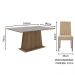 Conjunto Sala de Jantar Mesa Tampo de Madeira 4 Cadeiras Rustic/Cinza/Imperial Ashley Madesa