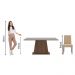 Conjunto Sala de Jantar Mesa Tampo de Madeira 4 Cadeiras Rustic/Cinza/Imperial Ashley Madesa