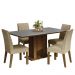 Conjunto Sala de Jantar Mesa Tampo de Madeira 4 Cadeiras Rustic/Cinza/Imperial Keila Madesa