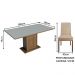 Conjunto Sala de Jantar Mesa Tampo de Madeira 4 Cadeiras Rustic/Cinza/Imperial Keila Madesa