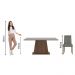 Conjunto Sala de Jantar Mesa Tampo de Madeira 4 Cadeiras Rustic/Cinza/Silver Ashley Madesa