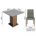 Conjunto Sala de Jantar Mesa Tampo de Madeira 4 Cadeiras Rustic/Cinza/Silver Karina Madesa