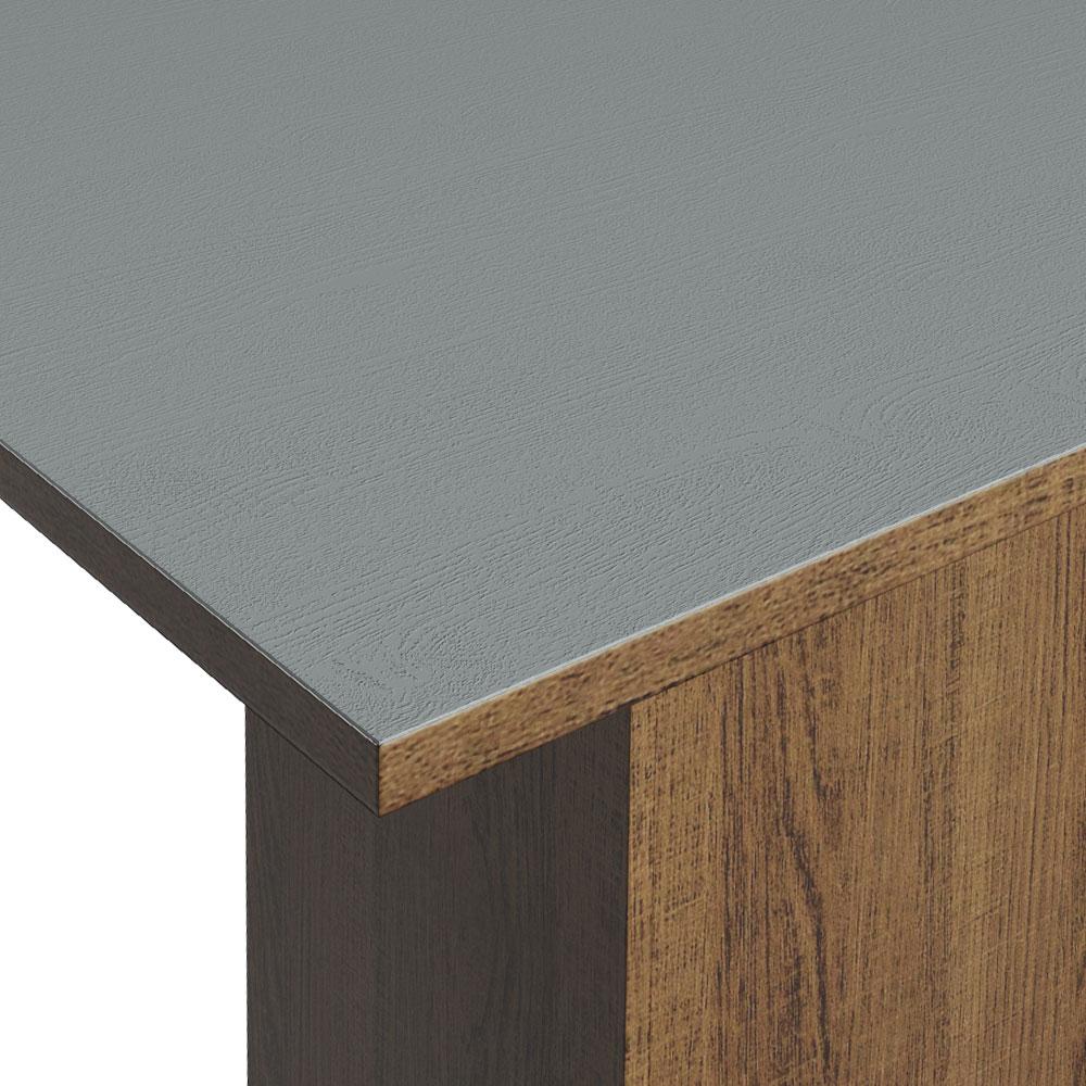 Conjunto Sala de Jantar Mesa Tampo de Madeira 4 Cadeiras Rustic/Cinza/Silver Karina Madesa