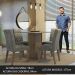 Conjunto Sala de Jantar Mesa Tampo de Madeira 4 Cadeiras Rustic/Cinza/Silver Livia Madesa