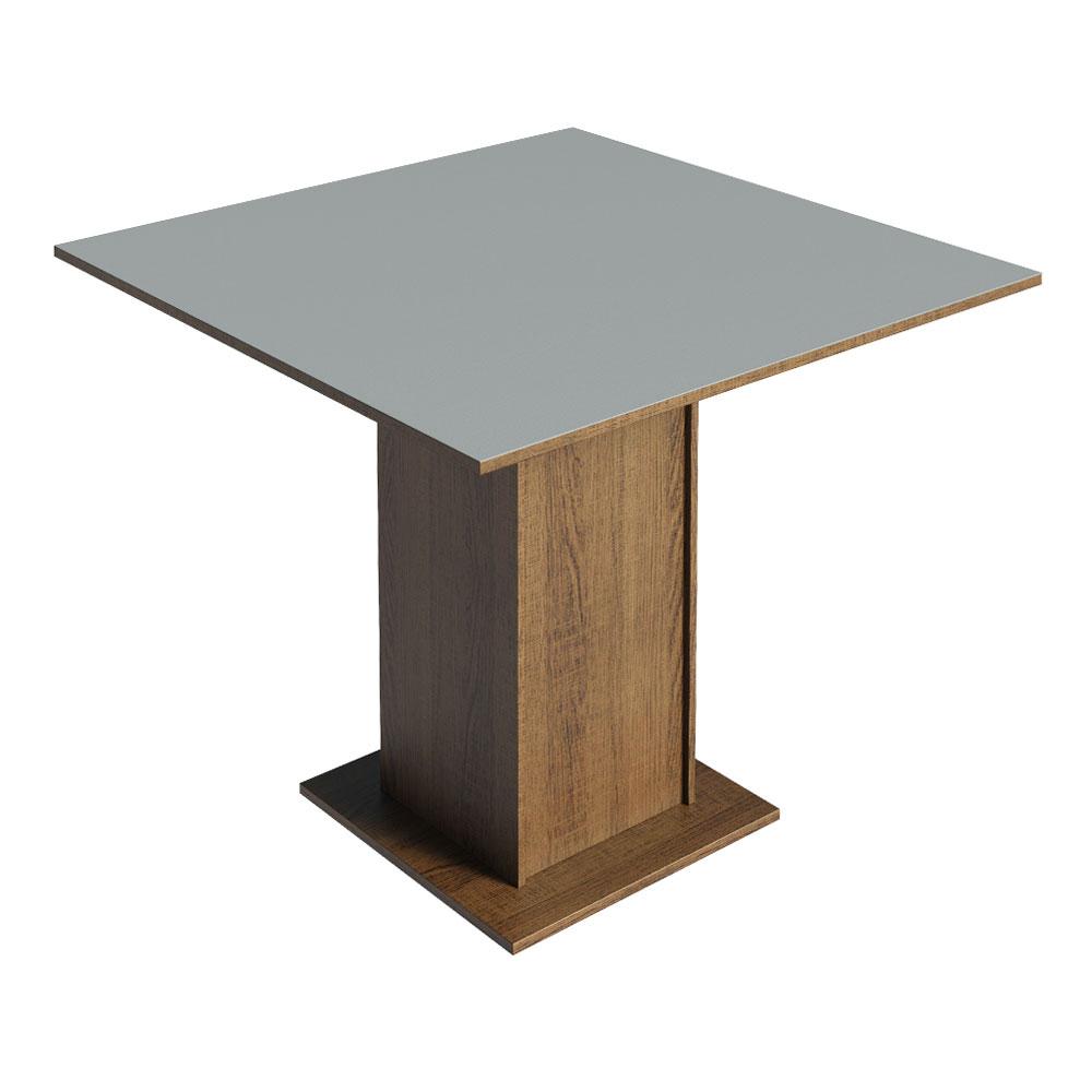 Conjunto Sala de Jantar Mesa Tampo de Madeira 4 Cadeiras Rustic/Cinza/Silver Livia Madesa