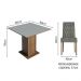 Conjunto Sala de Jantar Mesa Tampo de Madeira 4 Cadeiras Rustic/Cinza/Silver Livia Madesa