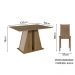 Conjunto Sala de Jantar Mesa Tampo de Madeira 4 Cadeiras Rustic/Crema/Bege Marrom Marilyn Madesa