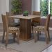 Conjunto Sala de Jantar Mesa Tampo de Madeira 4 Cadeiras Rustic/Crema/Bege Marrom Samara Madesa