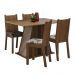 Conjunto Sala de Jantar Mesa Tampo de Madeira 4 Cadeiras Rustic/Crema/Hibiscos Marilyn Madesa