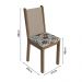 Conjunto Sala de Jantar Mesa Tampo de Madeira 4 Cadeiras Rustic/Crema/Hibiscos Sophie Madesa