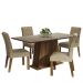 Conjunto Sala de Jantar Mesa Tampo de Madeira 4 Cadeiras Rustic/Crema/Imperial Ashley Madesa