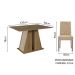 Conjunto Sala de Jantar Mesa Tampo de Madeira 4 Cadeiras Rustic/Crema/Imperial Gisele Madesa
