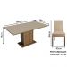 Conjunto Sala de Jantar Mesa Tampo de Madeira 4 Cadeiras Rustic/Crema/Imperial Keila Madesa