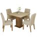 Conjunto Sala de Jantar Mesa Tampo de Madeira 4 Cadeiras Rustic/Crema/Imperial Livia Madesa