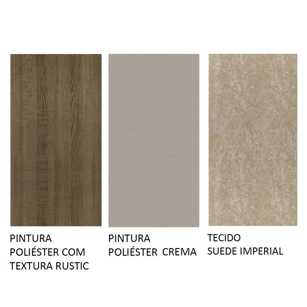 Conjunto Sala de Jantar Mesa Tampo de Madeira 4 Cadeiras Rustic/Crema/Imperial Livia Madesa