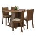 Conjunto Sala de Jantar Mesa Tampo de Madeira 4 Cadeiras Rustic/Crema/Lírio Bege Marilyn Madesa