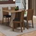 Conjunto Sala de Jantar Mesa Tampo de Madeira 4 Cadeiras Rustic/Crema/Preto Marilyn Madesa