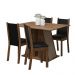 Conjunto Sala de Jantar Mesa Tampo de Madeira 4 Cadeiras Rustic/Crema/Preto Sophie Madesa