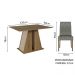 Conjunto Sala de Jantar Mesa Tampo de Madeira 4 Cadeiras Rustic/Crema/Silver Agnes Madesa