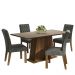 Conjunto Sala de Jantar Mesa Tampo de Madeira 4 Cadeiras Rustic/Crema/Silver Ashley Madesa