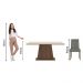 Conjunto Sala de Jantar Mesa Tampo de Madeira 4 Cadeiras Rustic/Crema/Silver Ashley Madesa